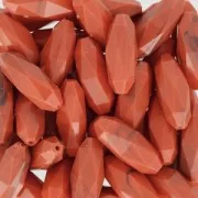 Olive synthétique facettée 24x10 mm imitation marbre Coral x1