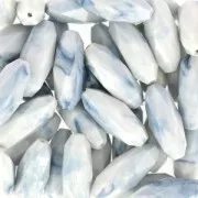 Olive synthétique facettée 24x10 mm imitation marbre Light Blue x1