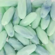 Olive synthétique facettée 24x10 mm imitation marbre Mint x1