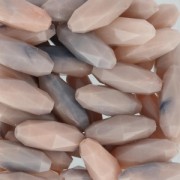 Olive synthétique facettée 24x10 mm imitation marbre Rose x1