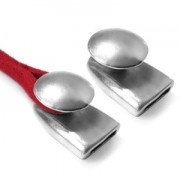Fermoir rond pour cordon 2 mm Placage Argent fin vieilli x1