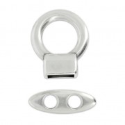 Fermoir T pour cordon 5 mm Placage Argent fin vieilli x1