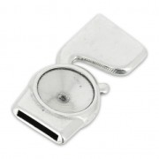 Fermoir crochet pour lacet 10 mm et rivoli 1122 12 mm Placage Argent fin vieilli x1|raw }}