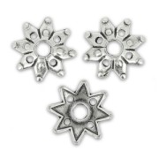 Coupelles fleurs 9 mm Placage Argent fin vieilli x8|raw }}