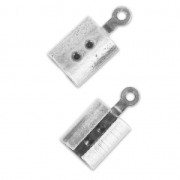 Embouts à serrer pour cordon 6 mm Placage Argent fin vieilli x4|raw }}