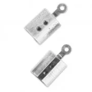 Embouts à serrer pour cordon 6 mm Placage Argent fin vieilli x4