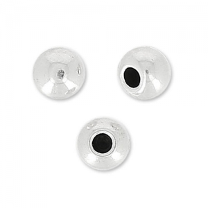 Embouts boule 3 mm pour cordon 1 mm Placage Argent fin vieilli x10
