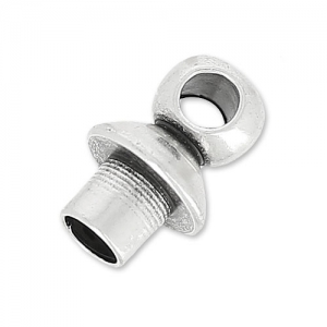 Embout pour création de bijoux spirale ou pour cordon 3 mm Placage Argent fin vieilli