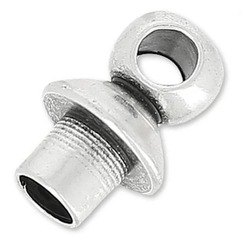 Embout pour création de bijoux spirale ou pour cordon 3 mm Placage Argent fin vieilli