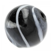 Ronde soufflée 18 mm Violet/Noir striée Blanc x1|raw }}