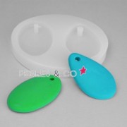 Mini moule silicone pour pâte polymère et pâte de métal pendentifs goutte et ovale 55x32 mm|raw }}