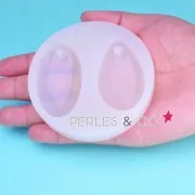 Mini moule silicone pour pâte polymère et pâte de métal pendentifs goutte et ovale 55x32 mm