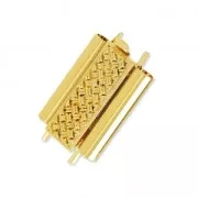 Fermoir Beadslide pour tissage de perles à clipser décoré 18x13mm doré x1