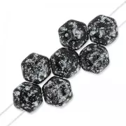 Perles en verre tchèque Honeycomb 6 mm Tweedy Silver x20