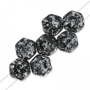 Perles en verre tchèque Honeycomb 6 mm Tweedy Silver x20