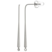 Clous d'oreilles gouttes fines 36x2 mm avec anneau fermé - Acier inox 304L x2