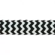 Corde tressée  5 mm Blanc/Noir x1m