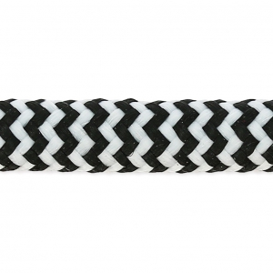 Corde tressée 5 mm Blanc/Noir x1m