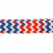 Corde tressée 5 mm Blanc/Rouge/Bleu Marine x1m