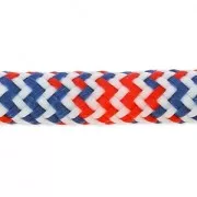 Corde tressée  5 mm Blanc/Rouge/Bleu Marine x1m
