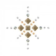 Motif strass Hotfix étoile 3 cm Crystal/Met. Light Gold/Golden Shadow