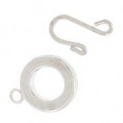 Fermoir crochet 15 mm argenté x1