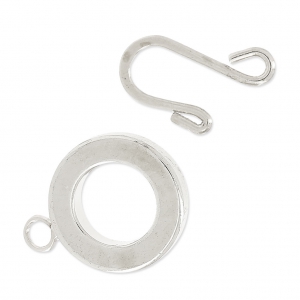 Fermoir crochet 15 mm argenté x1