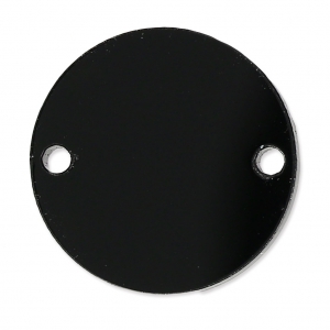 Intercalaire rond 2 trous en plexiglas 25 mm Noir Opaque x1