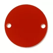 Intercalaire rond 2 trous en plexiglas 25 mm Rouge Semi-opaque x1