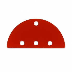 Intercalaire demi-disque 3 rangs en plexiglas 12x25 mm Rouge Semi-opaque x1