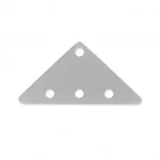 Intercalaire triangle 3 rangs en plexiglas 12.5x25 mm Silver Opaque x1