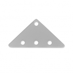 Intercalaire triangle 3 rangs en plexiglas 12.5x25 mm Silver Opaque x1