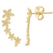 Clous d'oreilles 5 fleurs 19.5 mm - Doré à l'or fin x2|raw }}