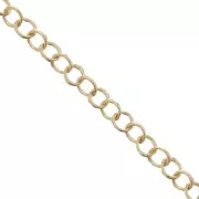Chaîne maille Forçat 3 mm doré à l'or fin x1m