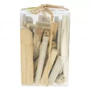 Assortiment de planchettes en bois flotté 8 à 12 cm Naturel x250g