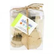 Assortiment de rondelles en bois flotté 3 à 4 cm Naturel x250g