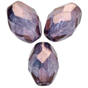 Perles olives facettées 11x8 mm - Crystal Lila Vega Luster x20