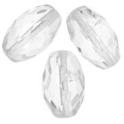 Olives facettées 12x7.5 mm Crystal x20