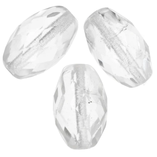 Olives facettées 12x7.5 mm Crystal x20