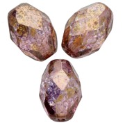 Perles olives facettées 11x8 mm - Crystal Lila Gold Luster x20