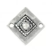 Intercalaire losange 2 trous 21 mm argenté vieilli x1