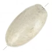 Perle olive en papier mâché effet métallisé 18x39 mm Sand x1