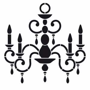 Pochoir décoratif Home deco 29,7x42cm Lustre Chandelier x1