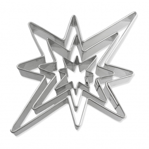 Set de 3 emporte-pièces en fer blanc pour modelage 24-75 mm Etoile