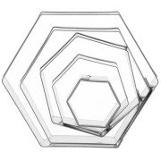 Set de 5 emporte-pièces en fer blanc pour modelage 20-50 mm Hexagone|raw }}