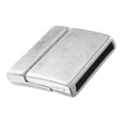 Fermoir aimanté 23,8x24,4 mm pour lacet 20 mm Placage Argent fin vieilli x1|raw }}