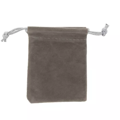 Pochon en velours pour bijoux 65x85 mm Gris x1