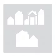 Pochoir statique pour peinture et effet sur verre 10 cm Maison x1