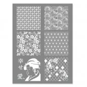 Silk Screen Graine Créative pour Pâte polymère 114x153 mm - Motif Japon