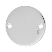 Intercalaire rond 2 trous à graver 20 mm en Argent 925  x1|raw }}